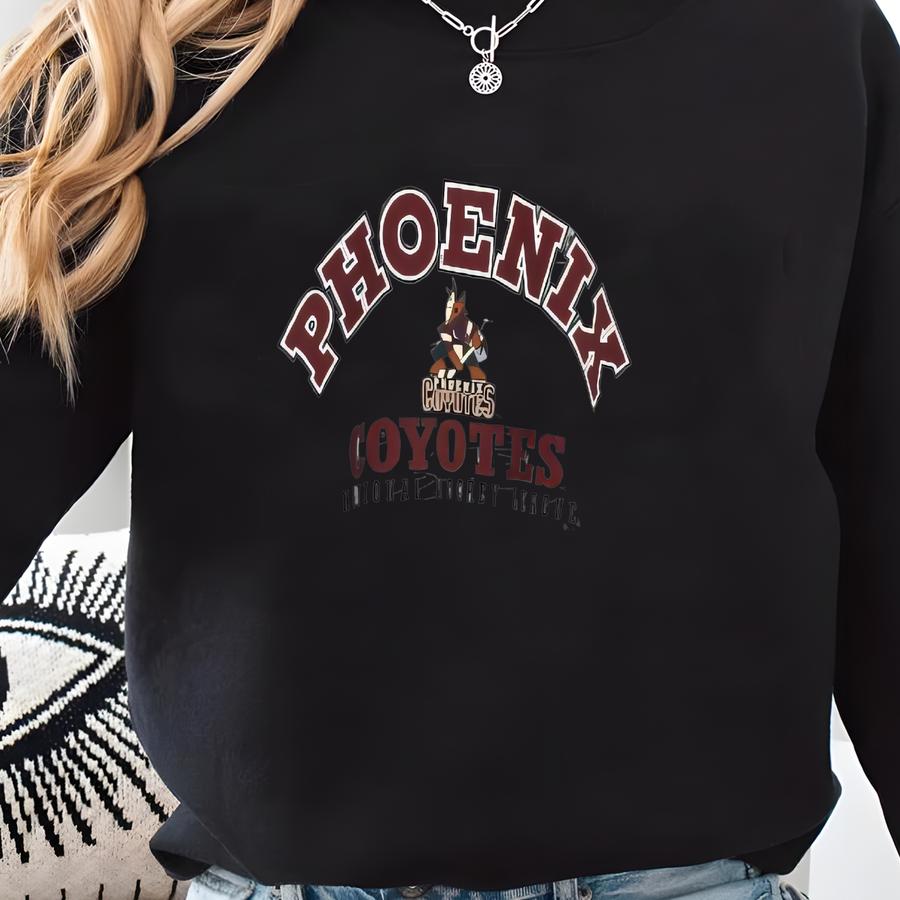 Vintage Pnix Coyotes Sweatshirt Pnix Coyotes Printed Logo Crewneck Coyotes Hockey Team Jumper Arizona Coyotes Sweater Xl Sweatshirt