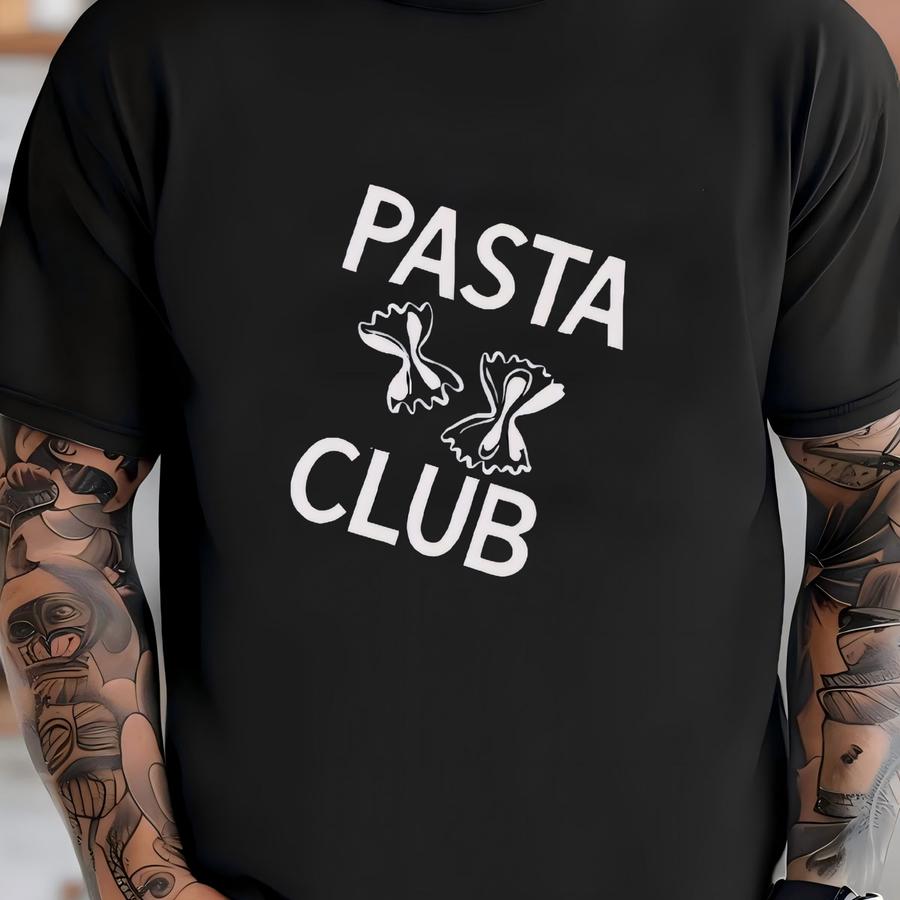 Pasta Club Cotton Canvas Tote | Eco Reusable Grocery, Farmers Market | Italian Foodie Tote | Gift Idea For Pasta Lover | Italy Travel T-shirt
