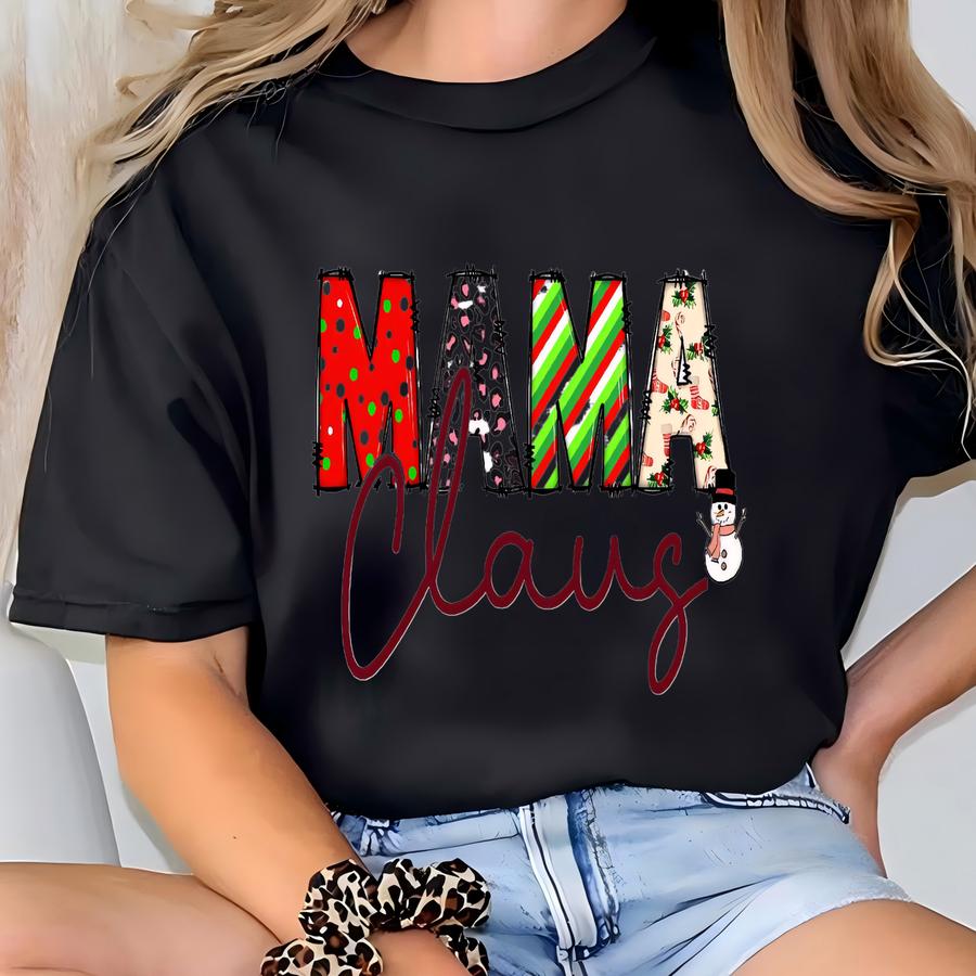 Custom Christmas Mama Claus Sweatshirt: Matching Family Claus Crewneck T-shirt