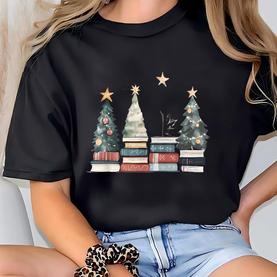 Seasons Readings Shirt, Christmas Book Lover Tee, Holiday Tree Reading Shirt, Festive Xmas Gift For Readers, Winter Book Club Sweatshirt T-shirt