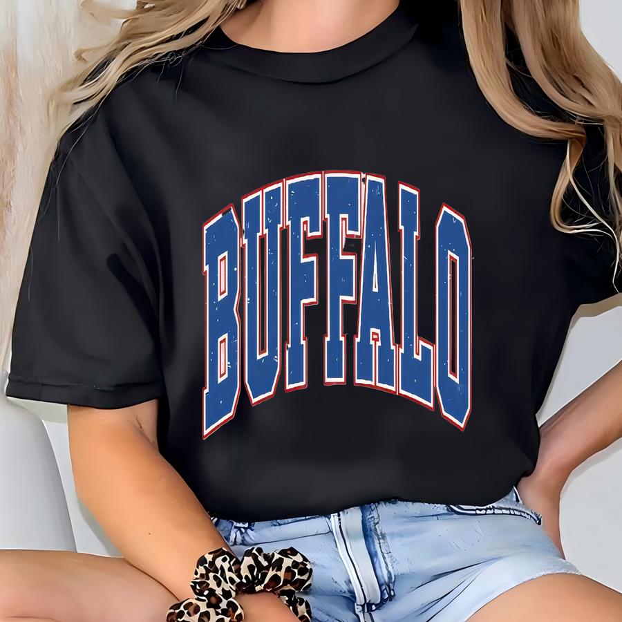 Buffalo Football Crewneck, Buffalo Retro Football Sport Sweatshirt, Buffalo Football Gift, Buffalo Football Game Sweater T-shirt