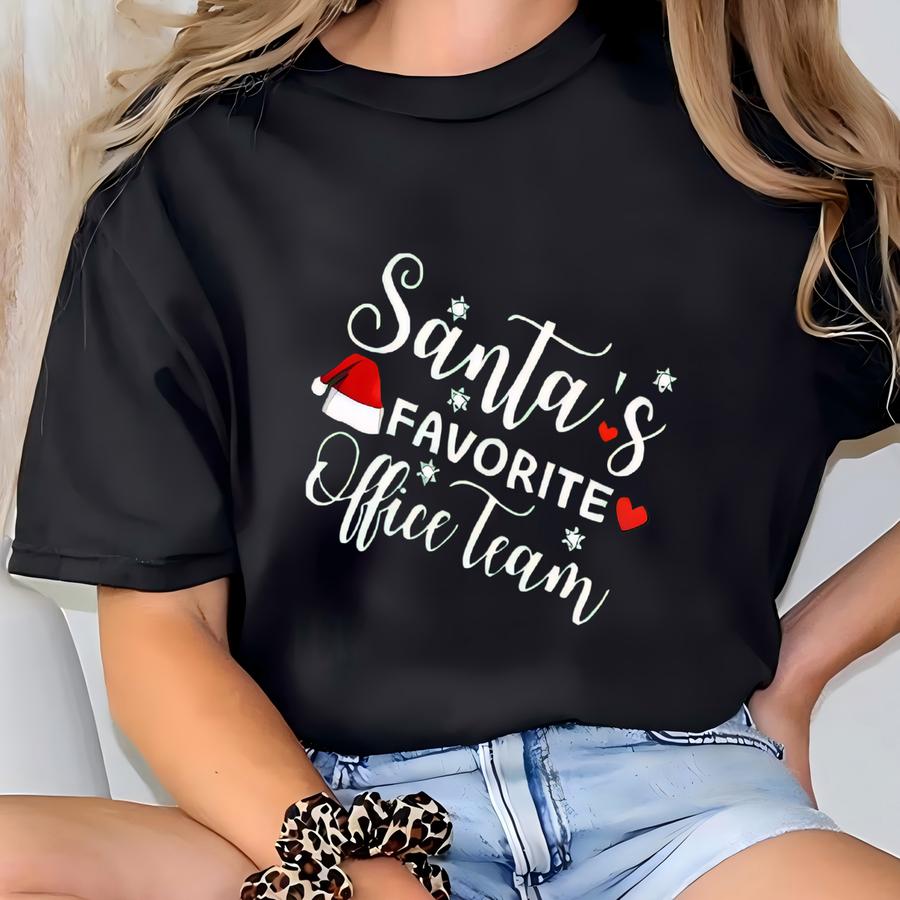 Santa's Favorite Office Team Shirt, Christmas Office Gift, Matching Christmas, School Office, Admin , Office Secretary, Merry Christmas T-shirt