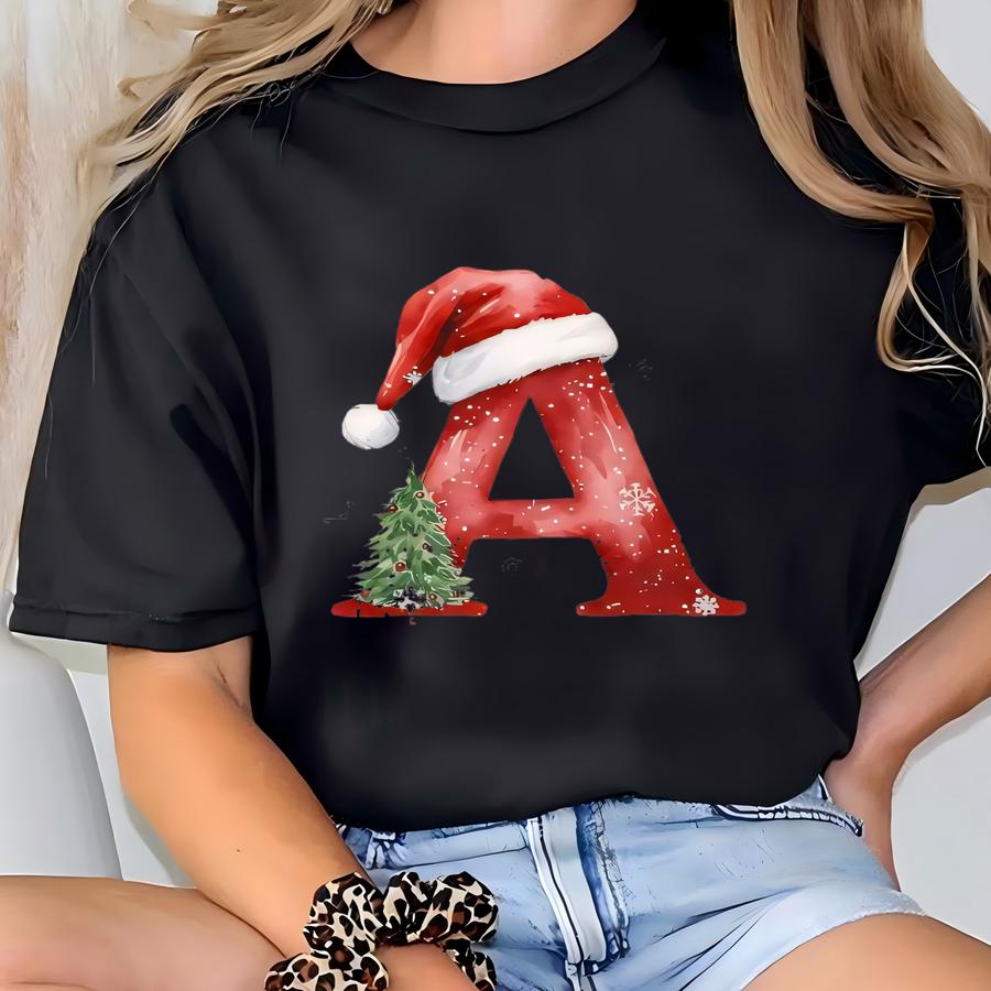 Monogram Christmas Family Pajama Shirts T-shirt