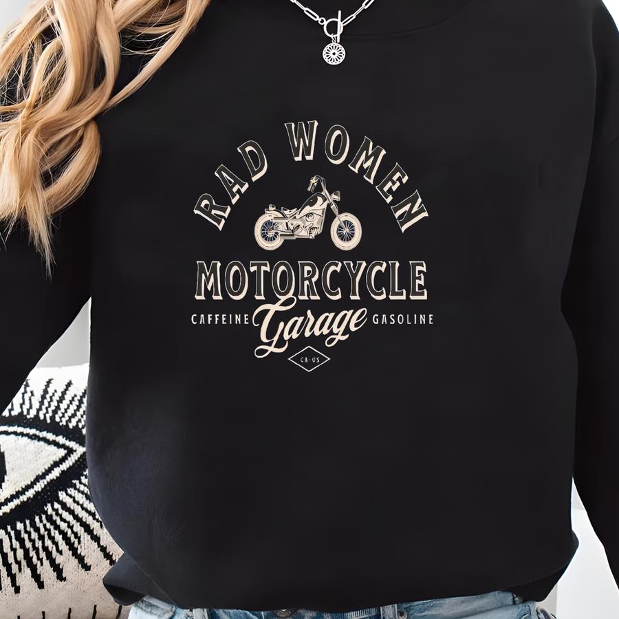 Vintage Motorcycle Garage Crewneck Sweatshirt: Biker Gift Sweatshirt