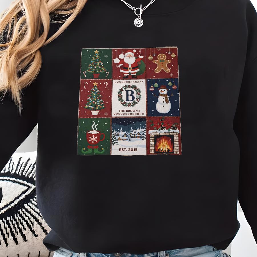 Personalized Christmas Blanket, Custom Christmas Throw, Holiday Blanket, Custom Woven Christmas Blanket, Gift For Couples, Gift For Mom Sweatshirt
