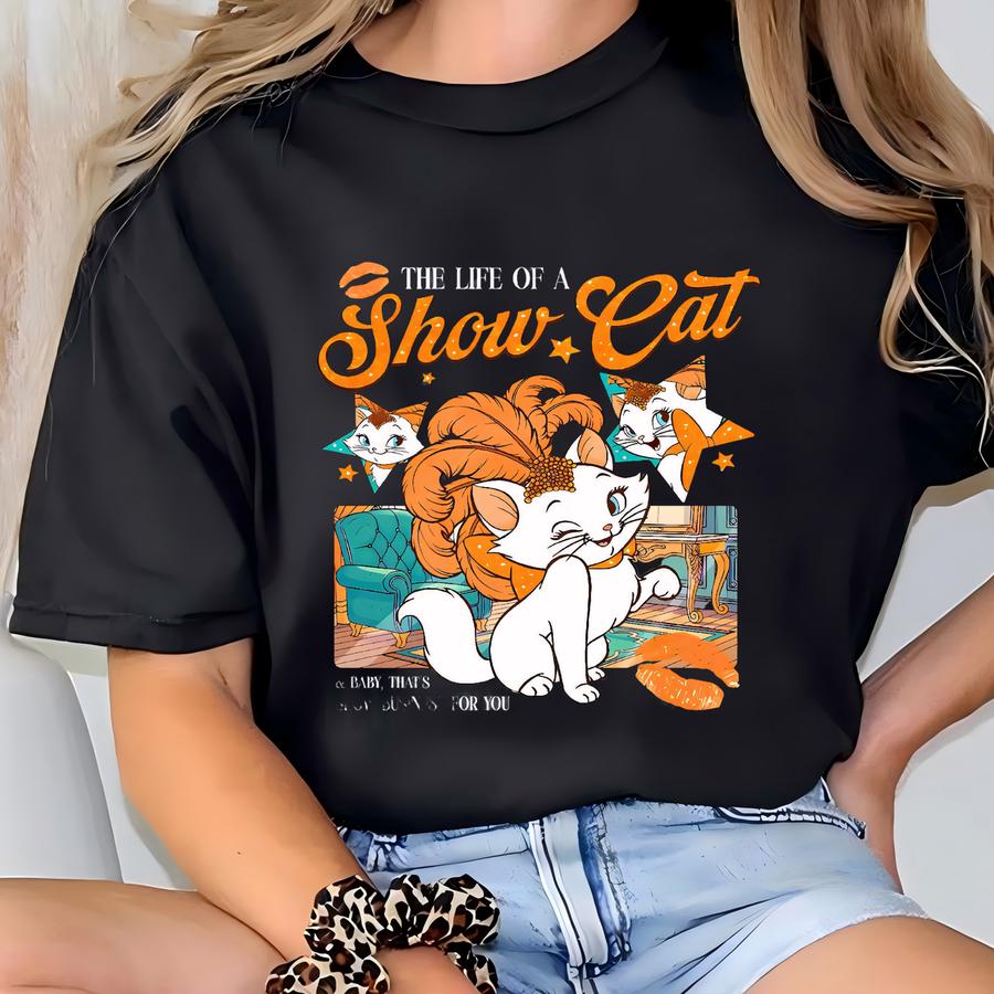 The Life Of A Showcat Shirt, Funny Cat Show Girl Era Tee, Retro Scottish Fold Cats Shirt, Ts Fan Concert Outfit, Cat Lady Tee T-shirt