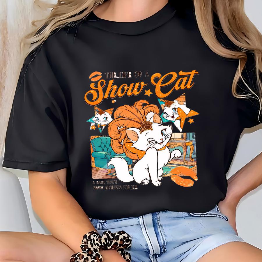 Show Cat Character Tee, Funny Kitty Reusable For Cat Lovers, Retro Cartoon Cat Gift, Diva Feline Canvas, Cute Cat Market Tote T-shirt