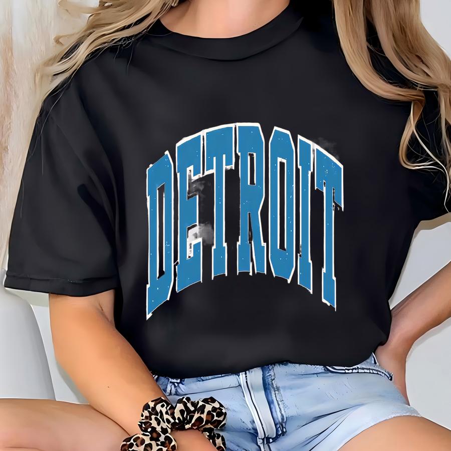 Detroit Football Crewneck, Detroit Retro Football Sport Sweatshirt, Detroit Football Clothing, Detroit Football Game Sweater T-shirt