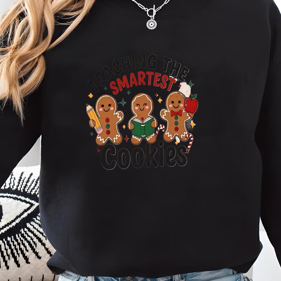 Cute Gingerbread Teacher Sweatshirts, Christmas Gingerbread Cookies Shirt, Funny Holiday Teacher Gift Sweatshirt