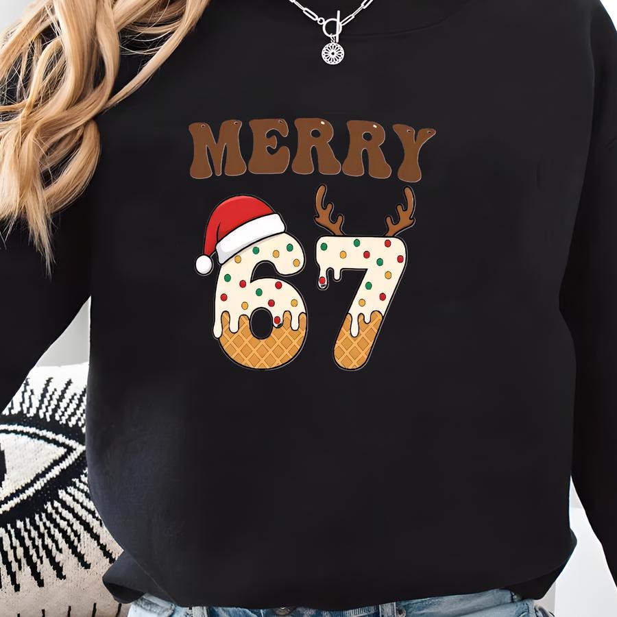6 7 Funny Shirt, Christmas 67 Drip Shirt, Merry Six Seven Christmas Sweater, Funny Christmas Gift For Teacher Sweatshirt