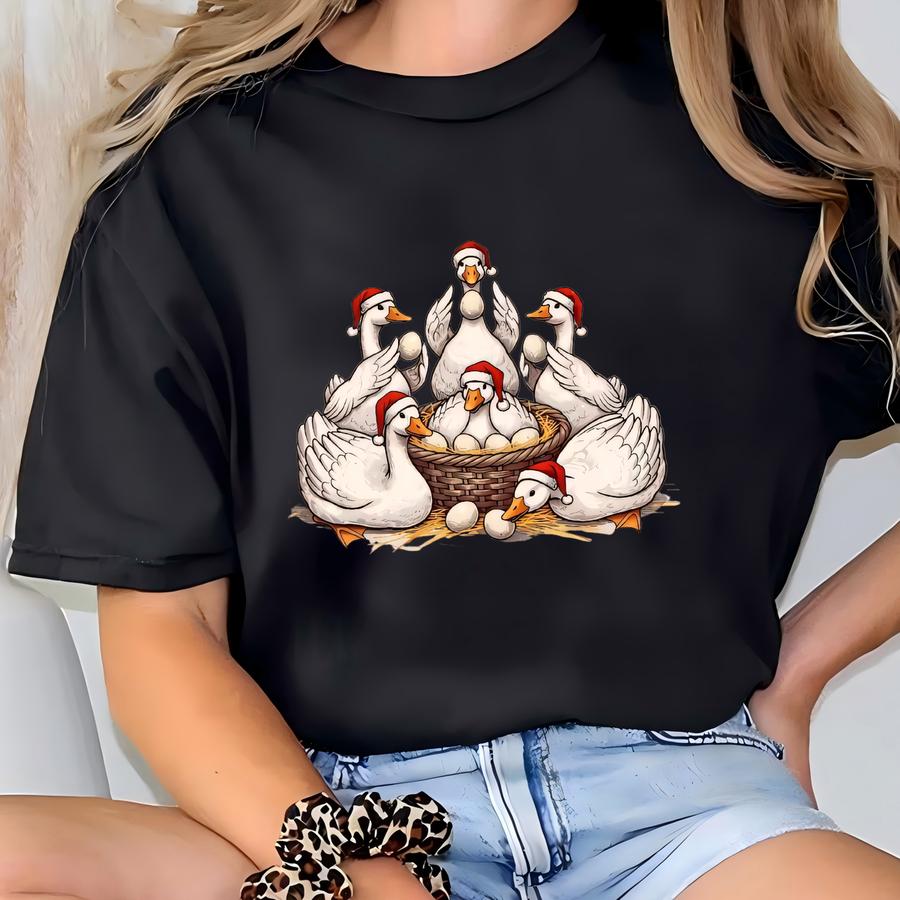 6 7 Silly Goose Teacher Christmas Sweatshirt, 67 Goose Shirt, Six Seven Christmas Sweater, Funny Teacher Goose Top T-shirt