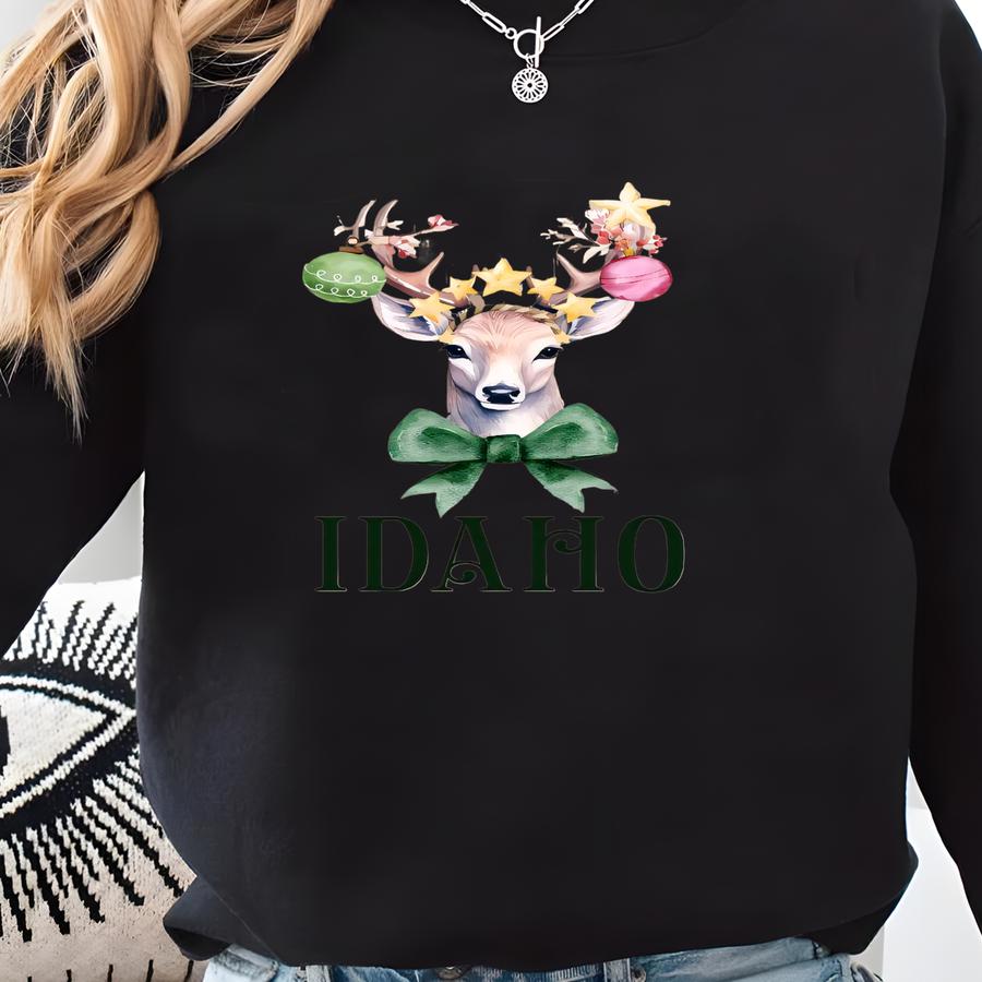 Idaho Favorite Christmas Shirt,reindeer Christmas Shirt, Christmas State Shirt,home State Shirt,cute Deer Shirt, Idaho Winter Sweatshirt Sweatshirt