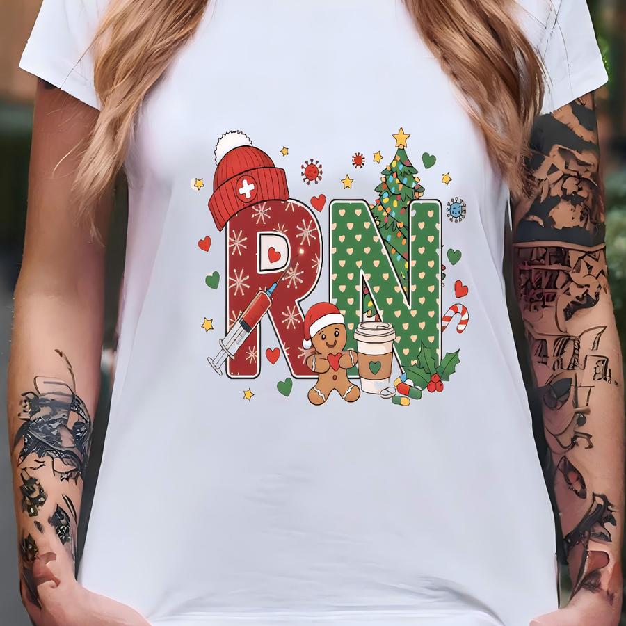 ® Christmas Rn Shirt, Registered Nurse Holiday Tee, Funny Nurse Christmas Shirt, Rn Medical Gift, Nursing Student Xmas T-shirt