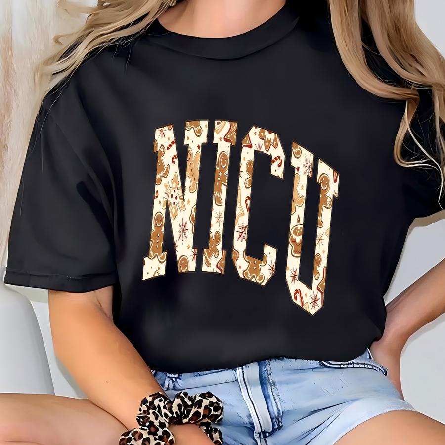 ® Nicu Christmas Sweatshirt, Neonatal Nurse Gift, Cute Baby Nurse Holiday Crewneck, Nicu Crew Sweater, Icu Nurse Xmas Shirt T-shirt