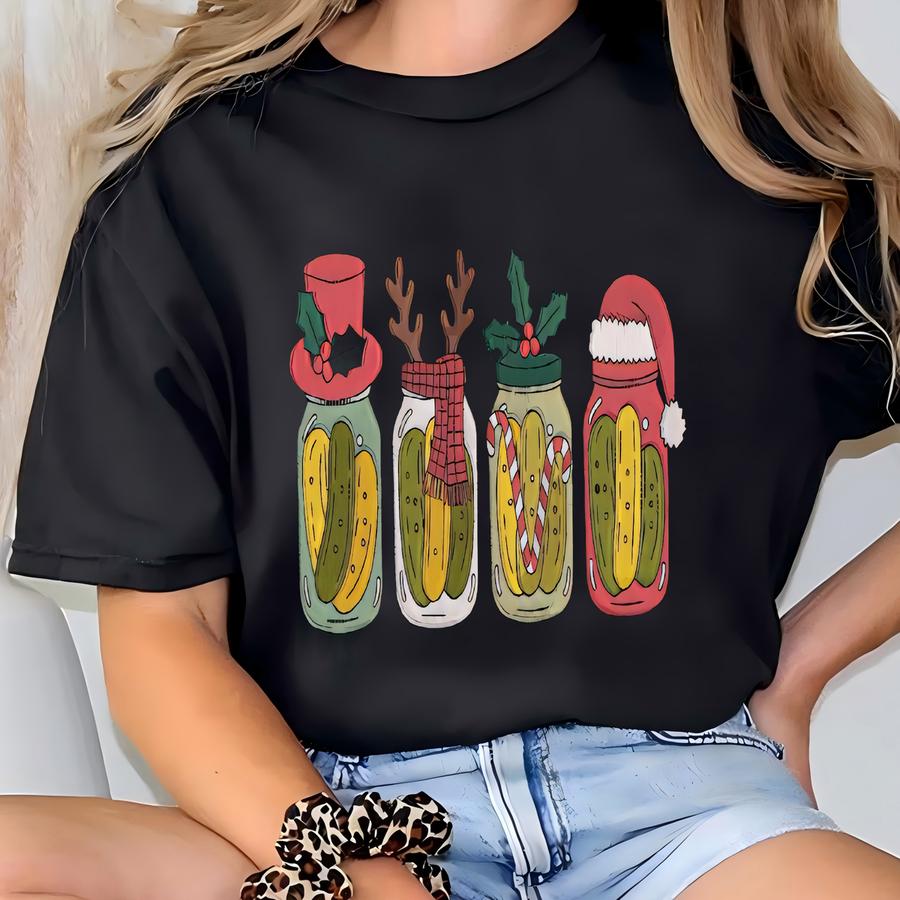 Christmas Pickle Sweatshirt: Funny Holiday Pickles With Candy Cane Sweatshirt T-shirt