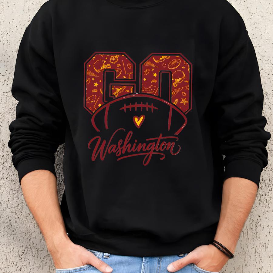 Washington Football Sweatshirt – Burgundy And Gold Game Day Pullover Sweatshirt
