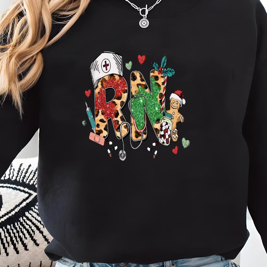 Christmas Rn ® Shirt, Registered Nurse Holiday Tee, Funny Nurse Christmas Shirt, Rn Medical Gift, Nursing Student Xmas Sweatshirt