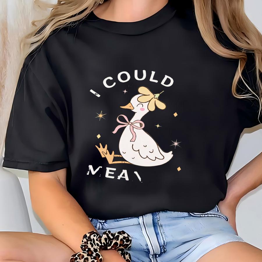 I Could Be Meaner Sweatshirt Funny Quote Sweater Sarcastic Goose Tee Adult Humor Gift Sarcastic Shirt Women Shirt Silly Goose T-shirt