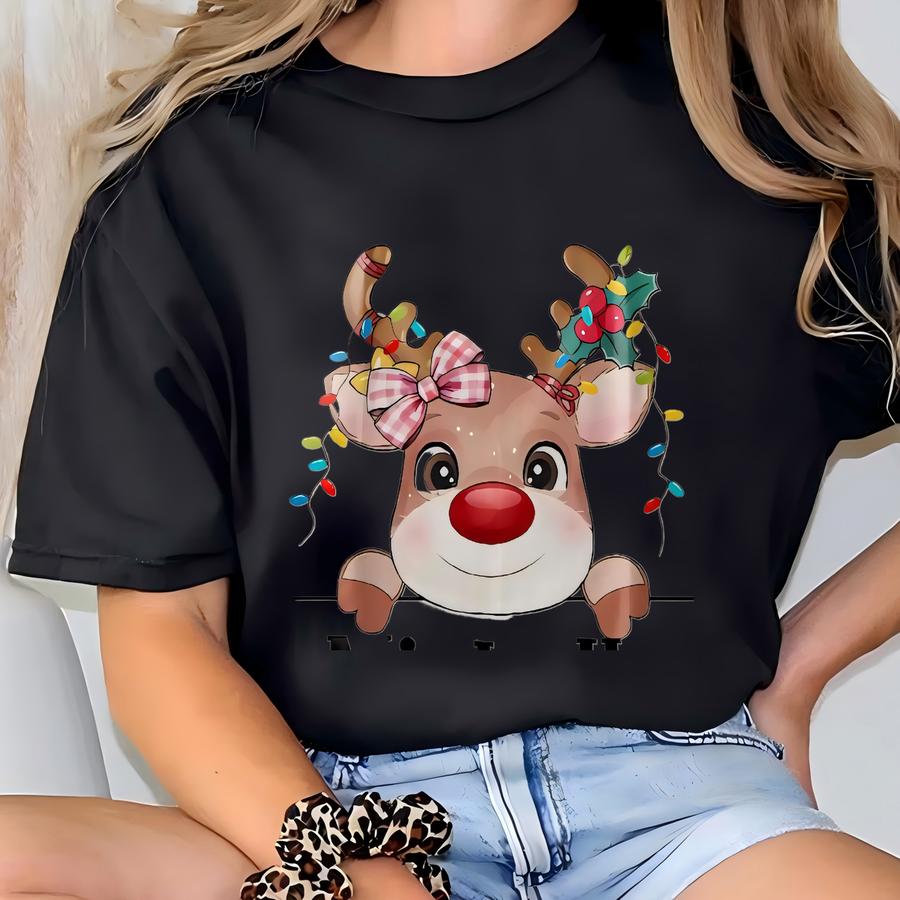 Custom Name Christmas Reindeers, Personalized Christmas Tee, Cute Reindeerss, Christmas Gifts For Kids, Christmas Gift T-shirt