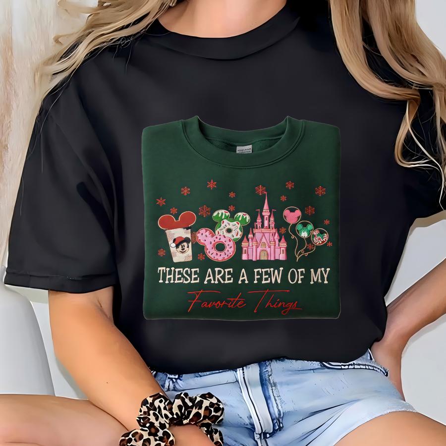 These Are My Favorite Things Sweatshirt, Magic Castle Holiday Sweater, Magical Land Christmas Party Crewneck T-shirt