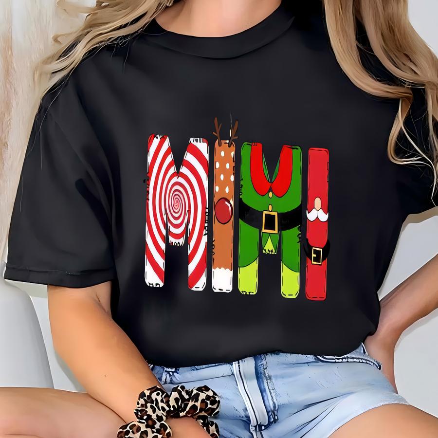 Custom Christmas Mama Hoodie, Mama With Kids Names Sweatshirt, Christmas Grandma Gift, Custom Grandkids Names Xmas Sweater, Nana Mimi Gigi T-shirt