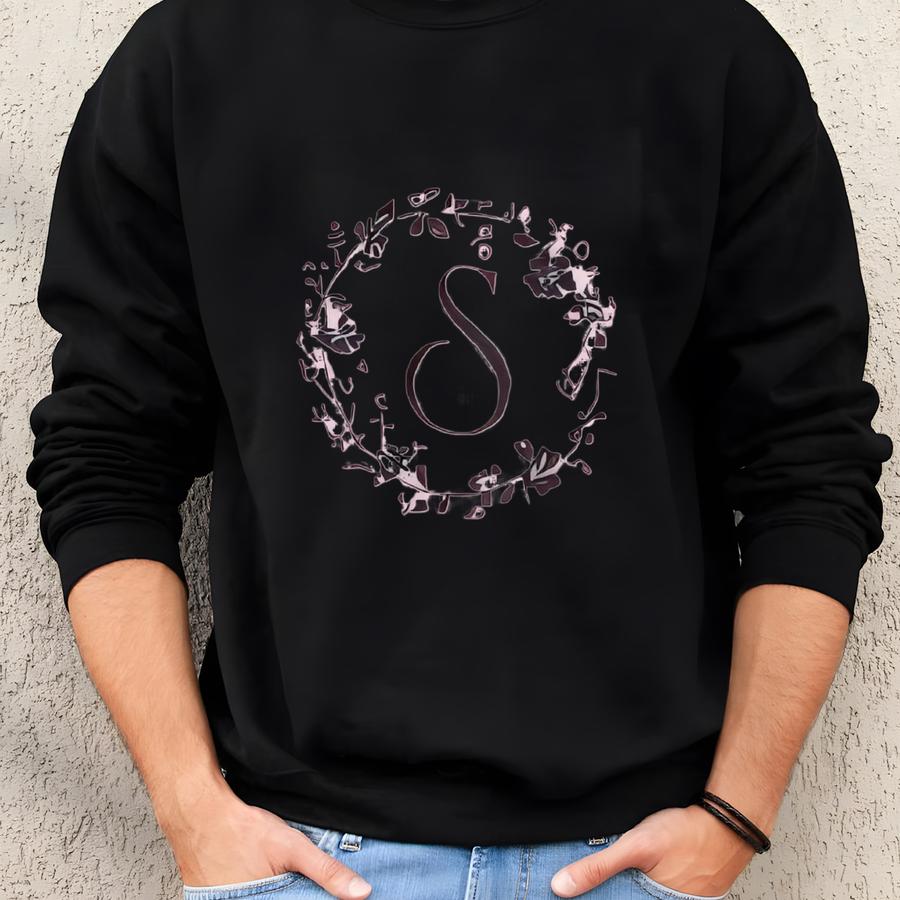 Monogram Floral Border Sweatshirt, Personalized Crewneck Jumper, Custom Flower Design Pullover, Botanical Print Sweater, Gift For Her, Cozy Sweatshirt Monogram Floral Border Sweatshirt, Personalized Crewneck Jumper, Custom Flower Design Pullover, Botanical Print Sweater, Gift For Her, Cozy Sweatshirt