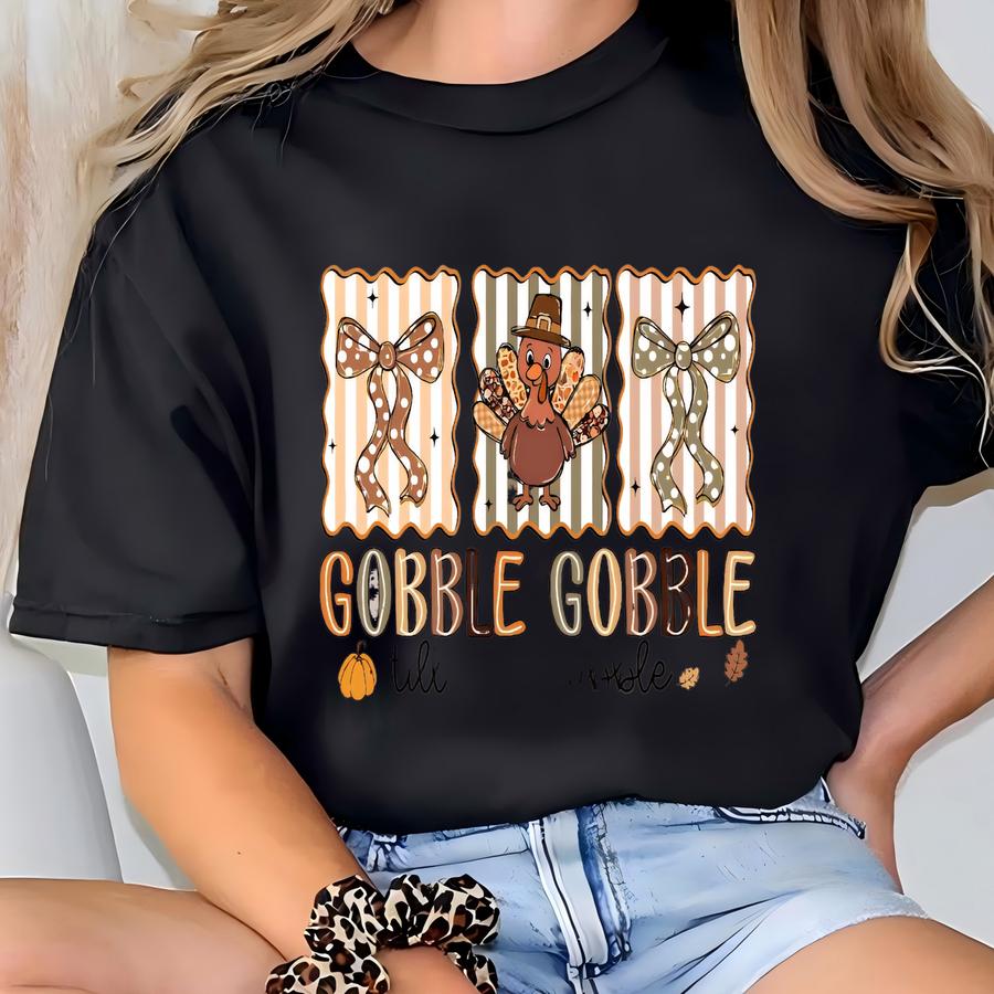 Gobble Till You Wobble Thanksgiving Sweatshirt, Turkey Family Shirt T-shirt