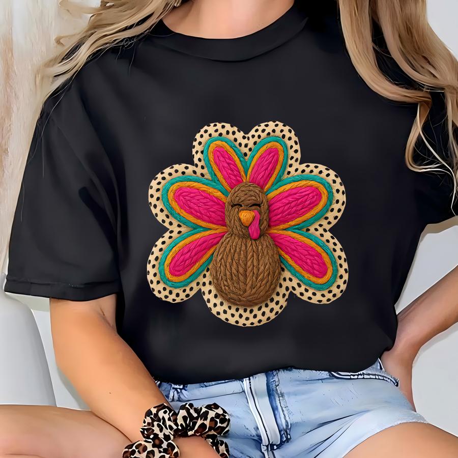 ® Faux Yarn Turkey Thanksgiving Shirt - Faux Knit Turkey Thanksgiving Shirt - Fall Shirt Thanksgiving Turkey Shirt T-shirt