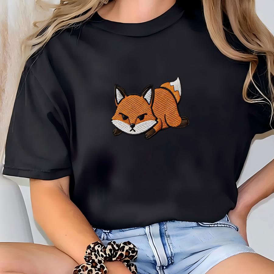 Running On Low Fox To Give Sweatshirt, Funny Sarcastic Fox Shirt, Tired Animal Crewneck, Lazy Vibe Gift T-shirt