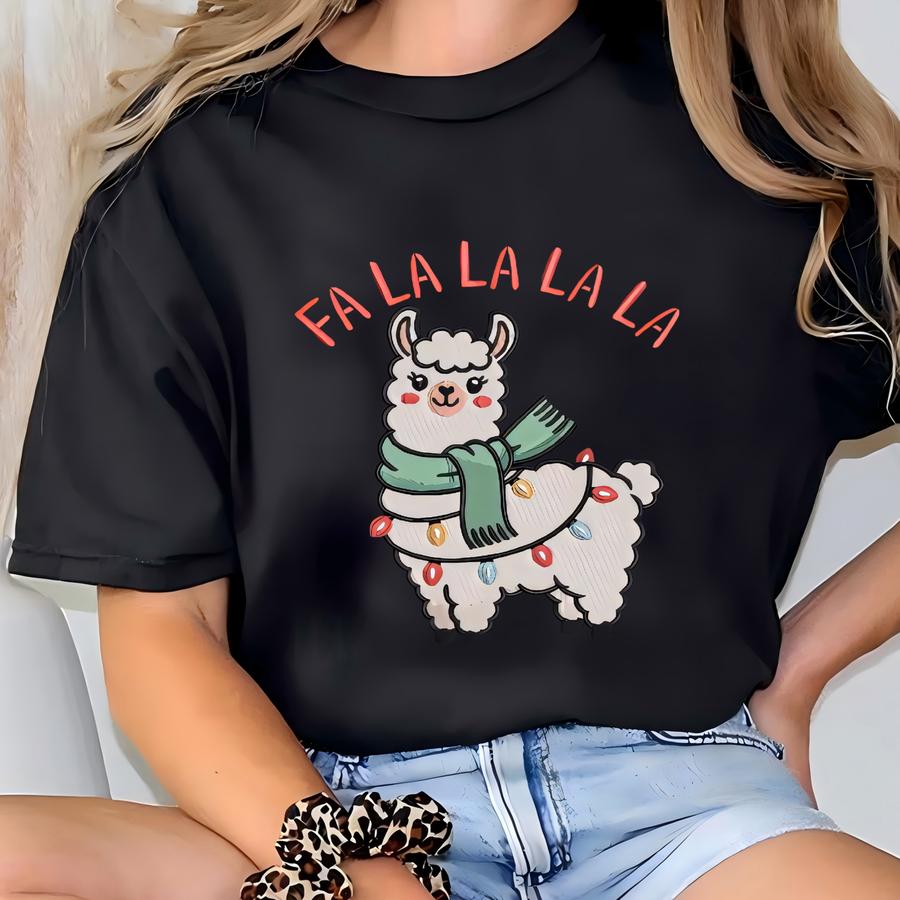 Fa La La Llama Sweatshirt: Cute Christmas Alpaca Sweatshirt T-shirt
