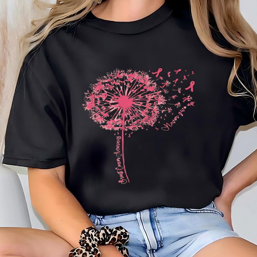 Breast Cancer Sweatshirt, Dandelion Breast Cancer Awareness Hoodie, Cancer Warrior Gift, Support Breast Cancer Sweatshirt, Survivor T-shirt