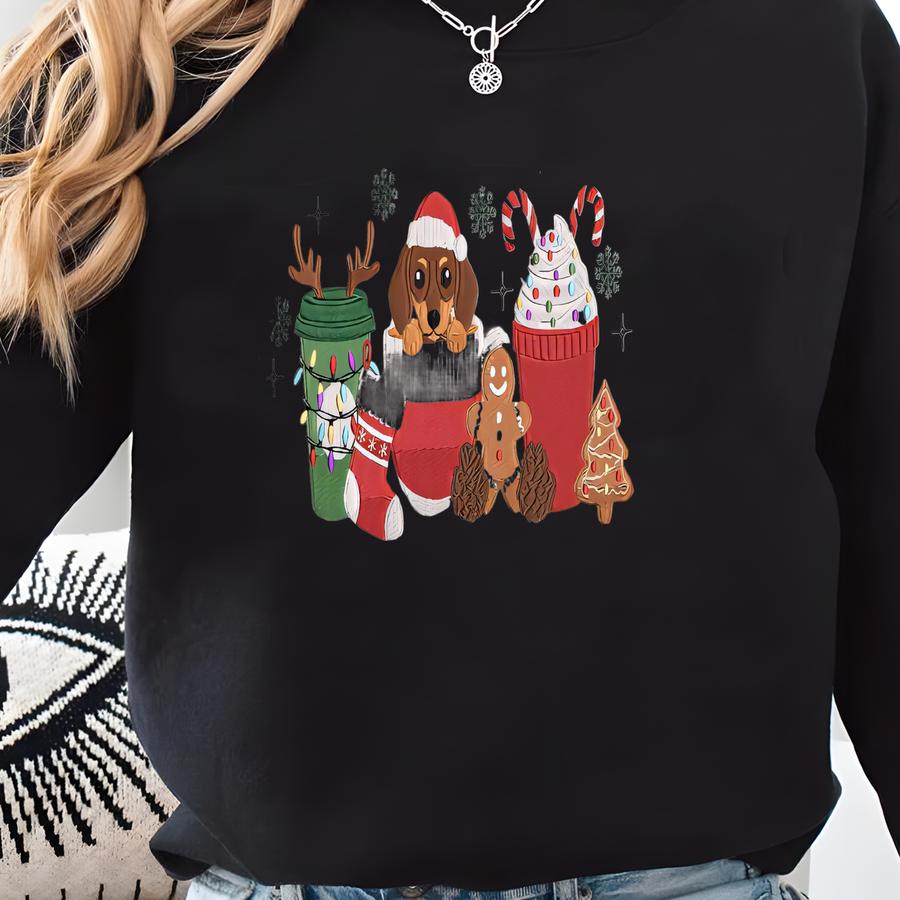 Christmas Dachshund Sweatshirt: Dog Owner Christmas Gift | Gingerbread Sweatshirt | Dog Mom Sweater Sweatshirt