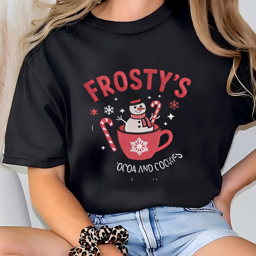 Frosty's Snowflake Cafe Sweatshirt: Christmas Hot Cocoa And Cookies Sweatshirt T-shirt