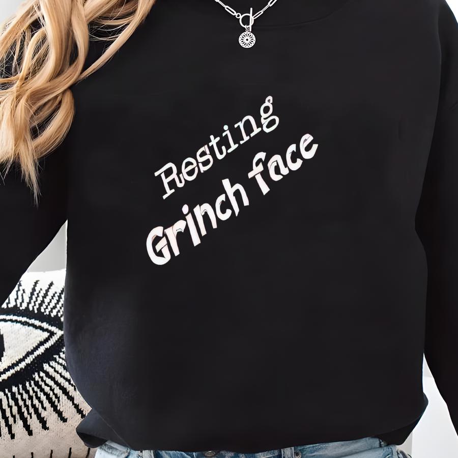 Resting Face Shirt, Funny Christmas Sweatshirt, Xmas Outfit Sweatshirt