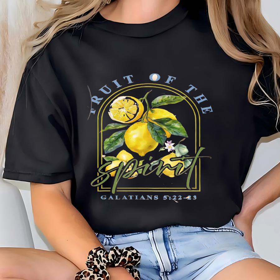 Fruit Of The Spirit Sweatshirt Vintage Lemon Shirt Bible Verse Sweater Religious Mom Gifts Christian Apparel Gift Christian Crewneck Faith T-shirt