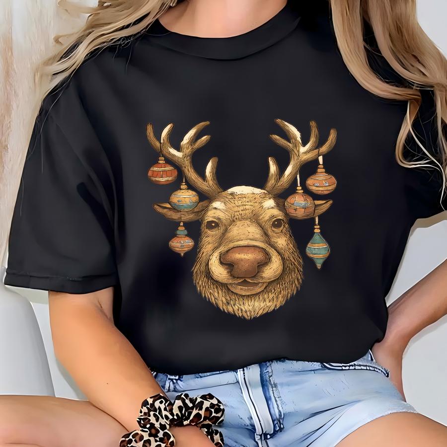 Vintage Reindeer Sweatshirt, Cute Christmas Sweatshirt, Retro Reindeer Shirt, Merry Christmas Sweatshirt Hoodie, Christmas Reindeer Sweater T-shirt