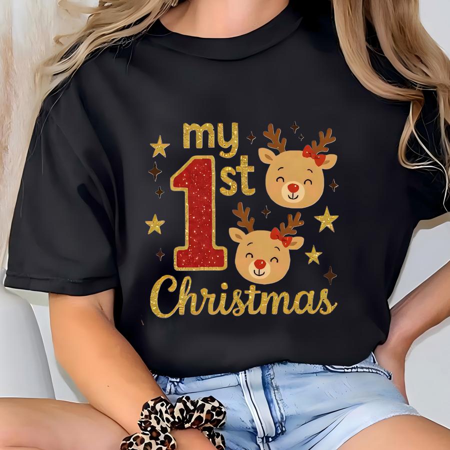 Baby First Christmas : Cute Holiday Outfit For Newborns-my First Christmas T-shirt