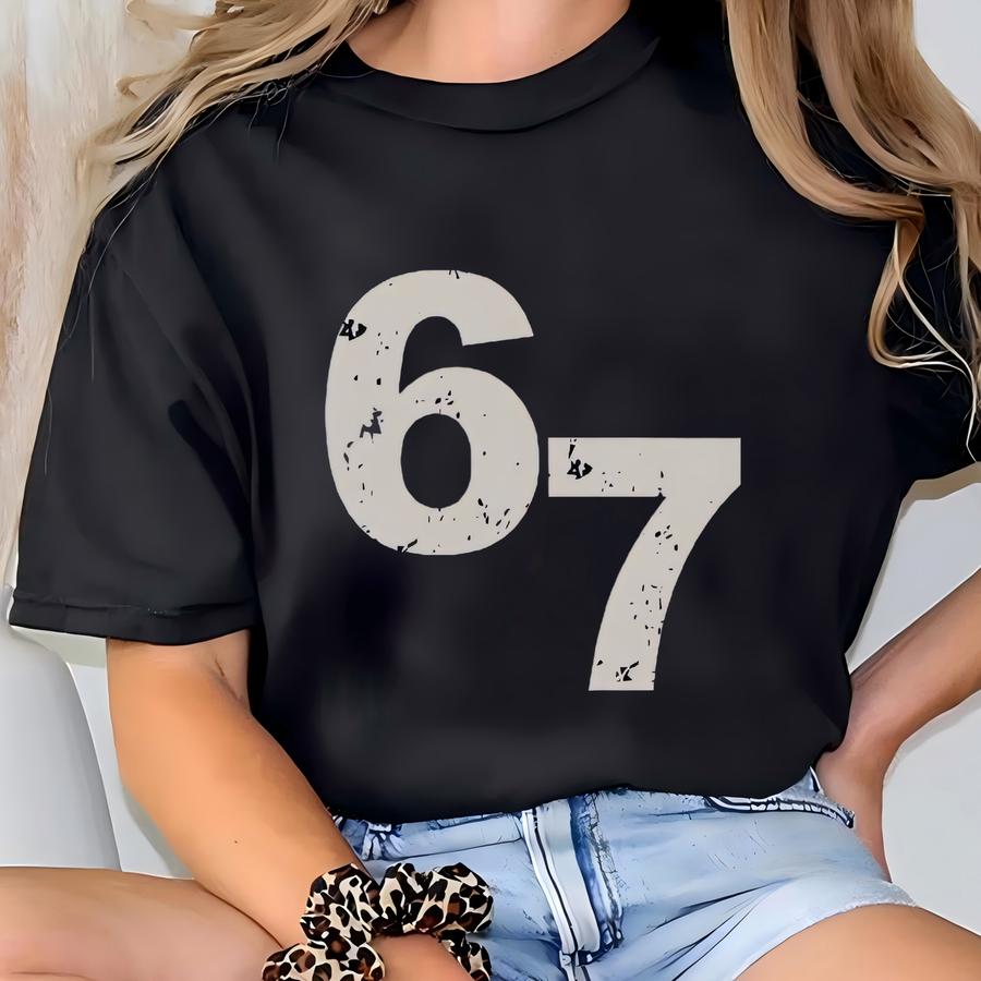 Youth 67 Distressed Hoodie | Kids Six Seven Shirt | 6 7 Gift T-shirt