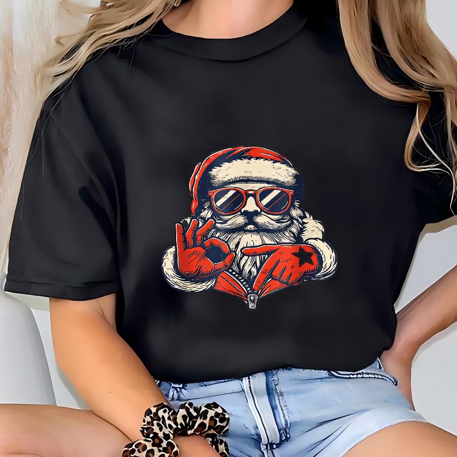 Santa Says Six Seven Sweatshirt, Generation Z, Funny Santa Shirt, Viral Internet Meme Humor Shirt, Number Meme Shirts, 6 7 Meme Christmas T-shirt