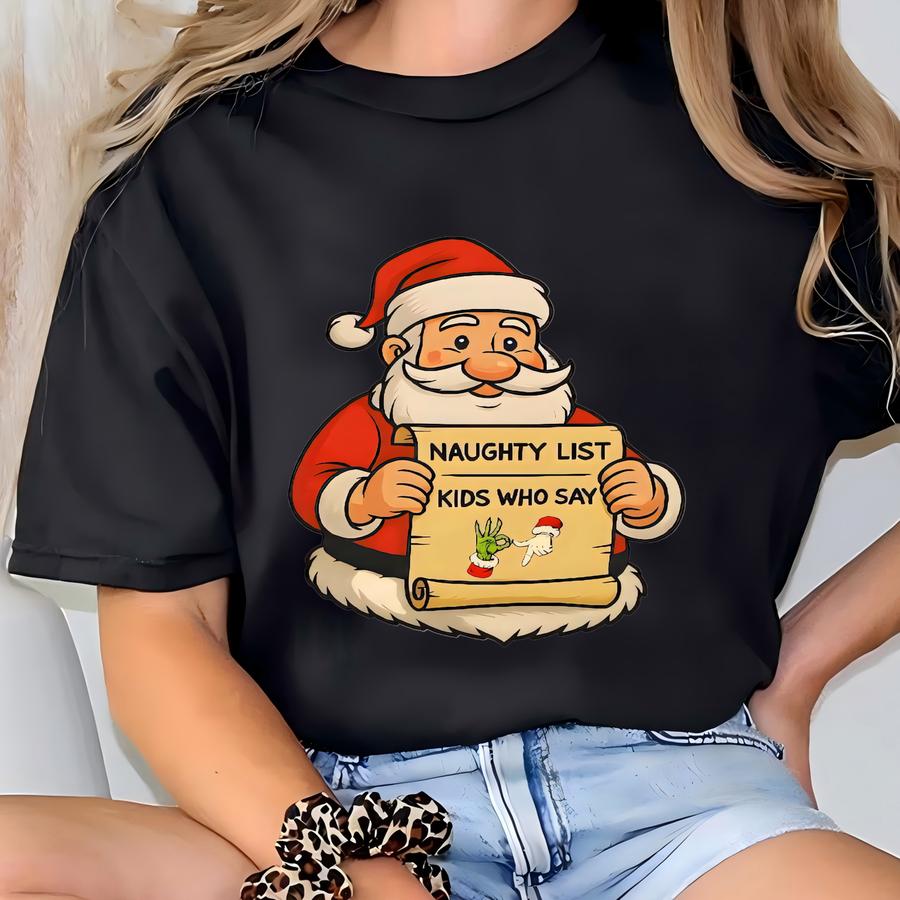 6 7 Christmas Santa Naughty List Sweatshirt, Six Seven Christmas Sweatshirt, Funny Santa Tee, Viral Internet Meme Humor Shirt, 67 Meme Shirt T-shirt