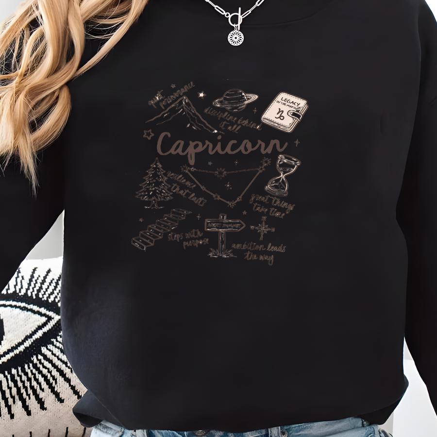 Capricorn Zodiac Sign Sweatshirt, Horoscope Gift For Her, Birthday Gift Capricorn, Astrology Shirt, Zodiac Capricorn Shirt Sweatshirt