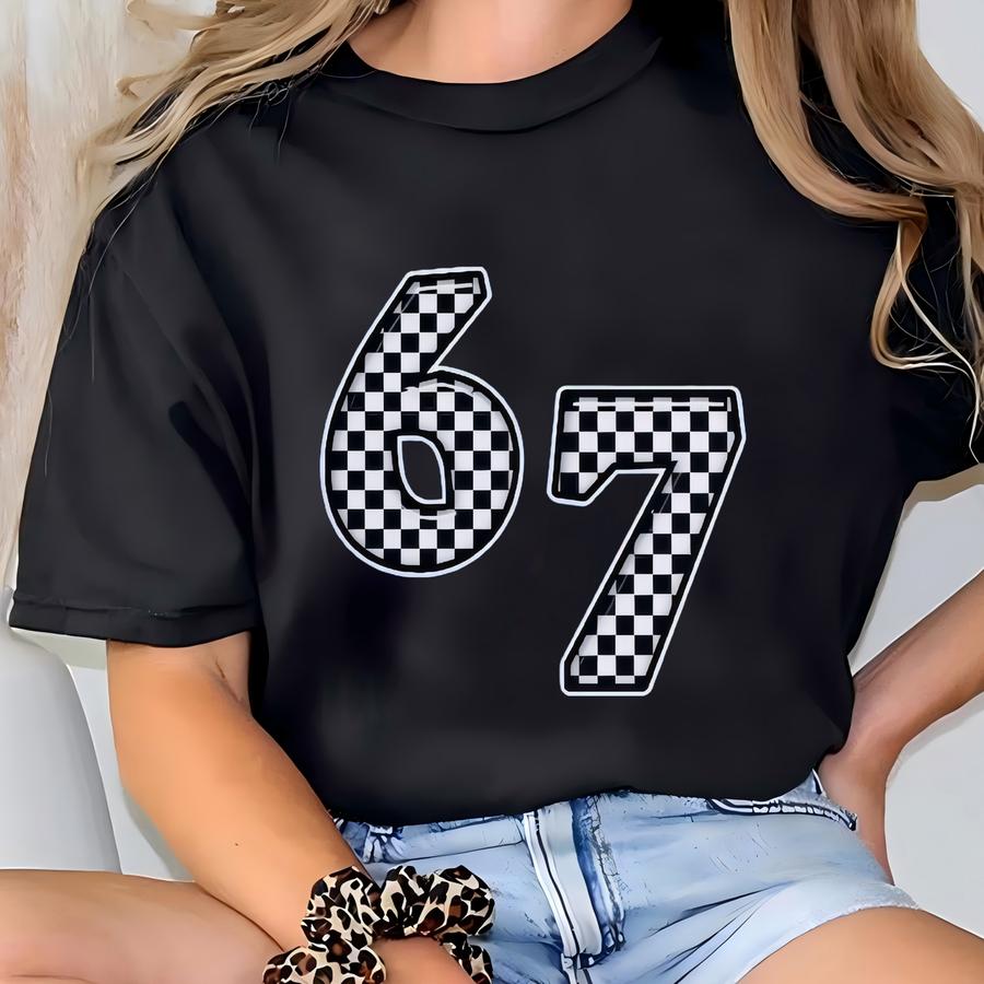 Kids 67 Checkered Shirt | Youth 6 7 Hoodie T-shirt