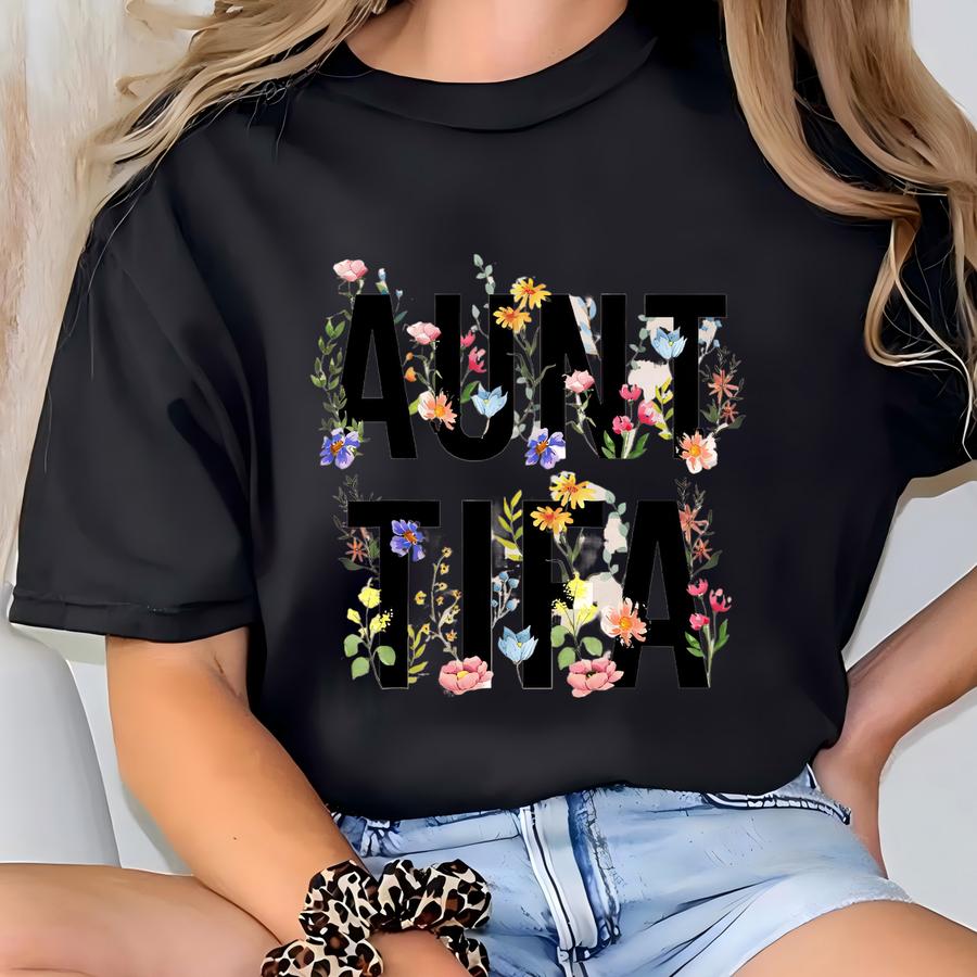 Aunt Tifa Floral Sweatshirt, Fight Fascist Tshirt, Funny Political Tee Activist Apparel, Subtle Fdt Pullover, Patriotic Gift T-shirt