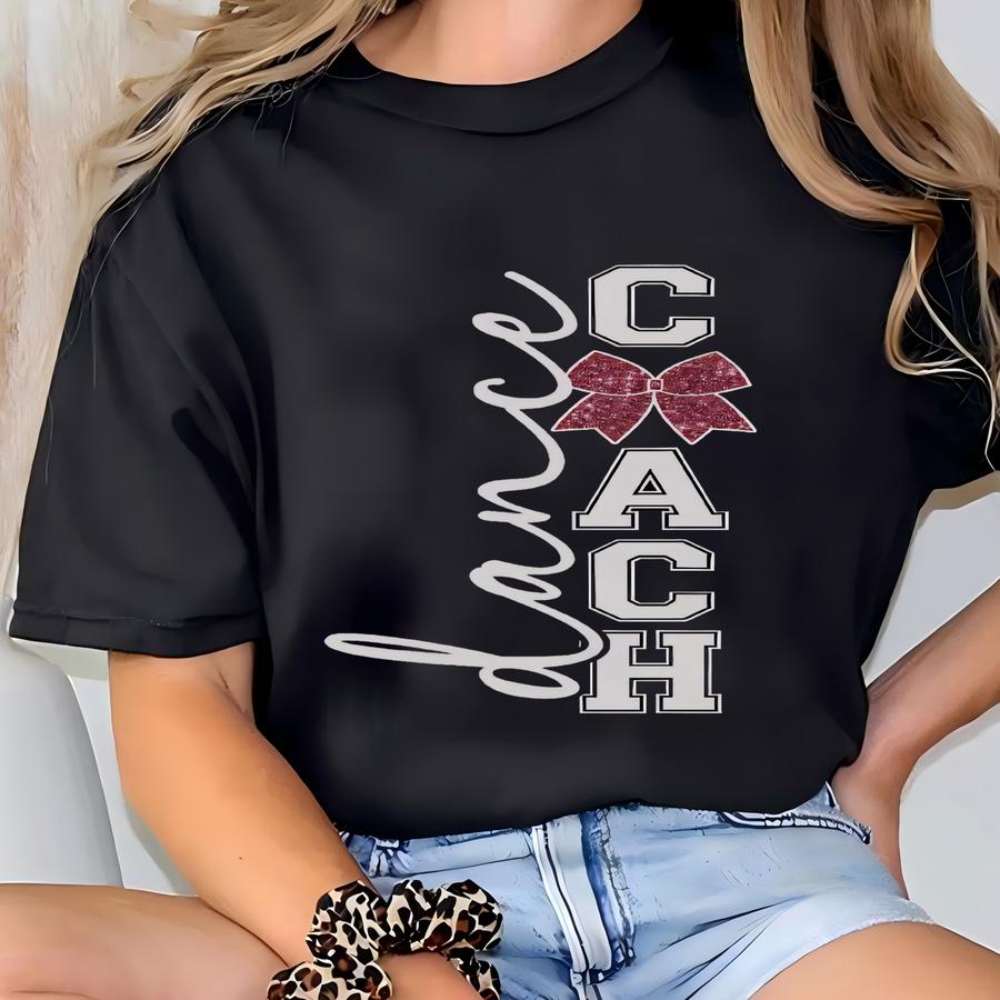 Dance Sweatshirt Personalized Dance Teacher Crewneck Coquette Bow Custom Team Color Dance Instructor Name Shirt Dance Comp Season Gift T-shirt