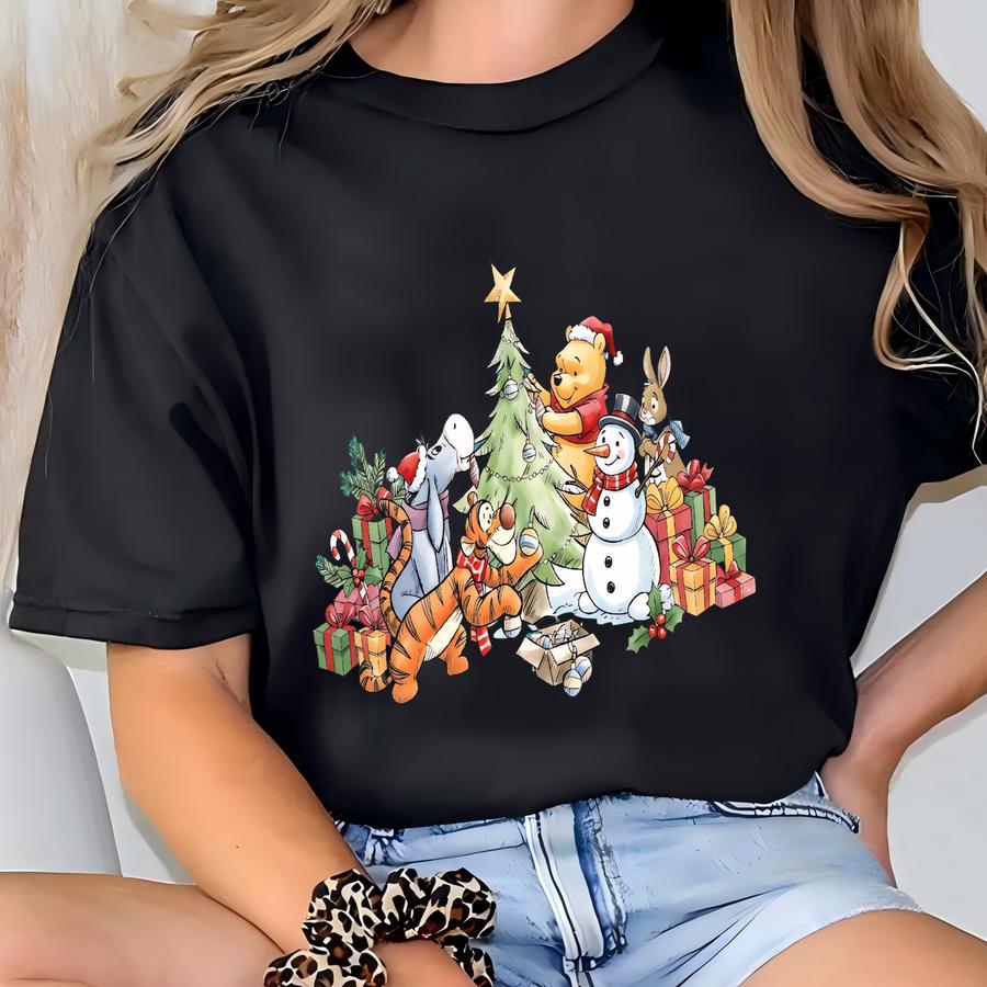 Winnie-the-pooh Christmas ®shirt, Christmas Party Shirt,pooh And Friends Xmas Shirt, Christmas Tree Shirt T-shirt