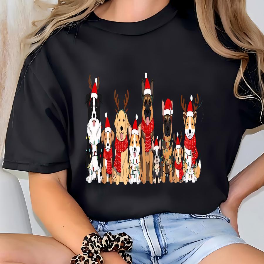 Christmas Dogs Shirt, Dog Lover Shirt, Christmas Dog Shirt, Holiday Dog, Cute Gift For Dog Lover, Christmas Dog Mom Shirt T-shirt