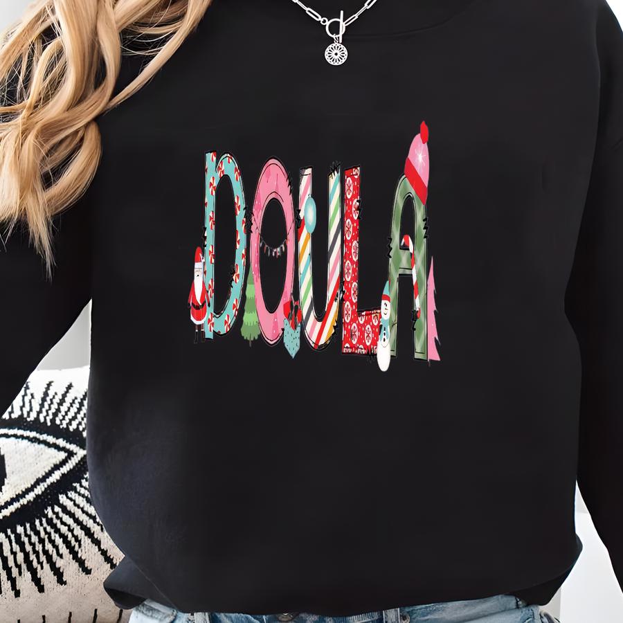 Doula Sweatshirt, Christmas Doula Sweatshirt, Postpartum Doula Sweater, Birthworker Sweatshirt, Midwife Sweater T1930 Sweatshirt