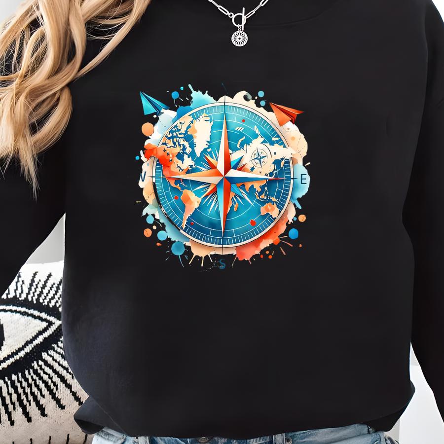 ®adventure Sweatshirt, World Map Sweater, Travel Lover Gift, Cozy Campfire Season, Funny Holiday Hoodie Sweatshirt