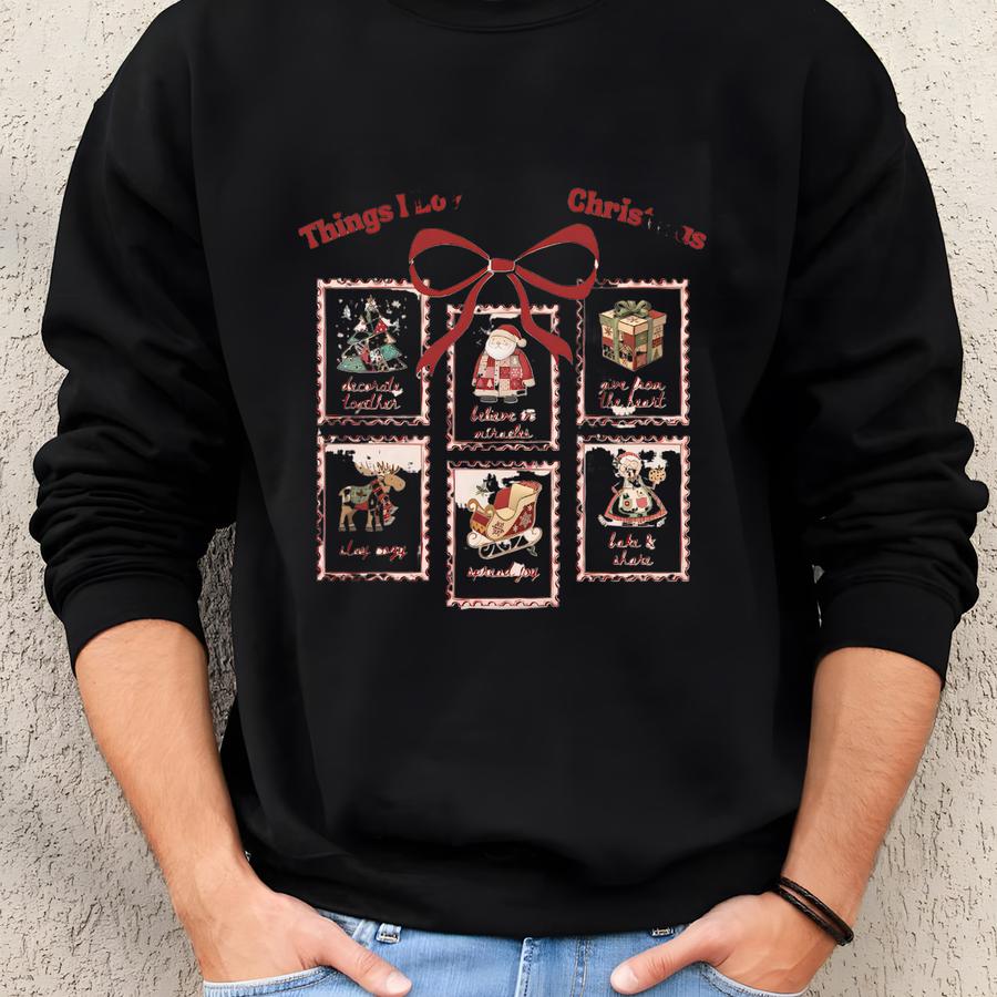 Patchwork Christmas Sweatshirt, Vintage Holiday Crewneck, Cozy Christmas Gift For Her Sweatshirt