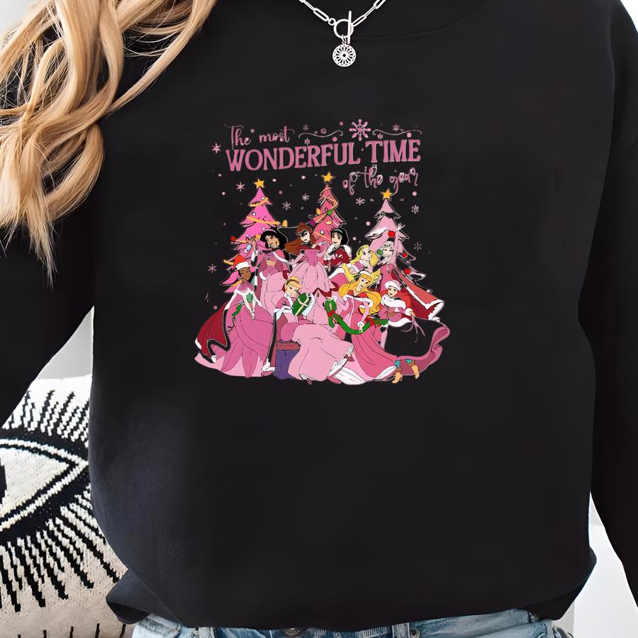 Princesses Xmas Tshirt, Christmas Girls Tee,xmas Princess Shirt, Sweatshirt